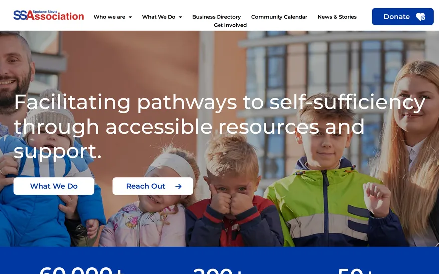 Homepage of Spokane Slavic Association, a nonprofit / 501(c)(3) website built by Granular Concept