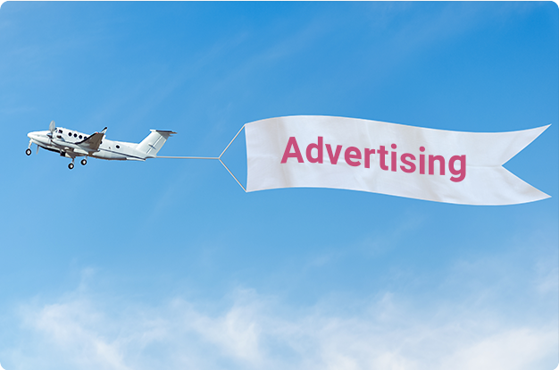 Airplane with ''Advertising'' Sign