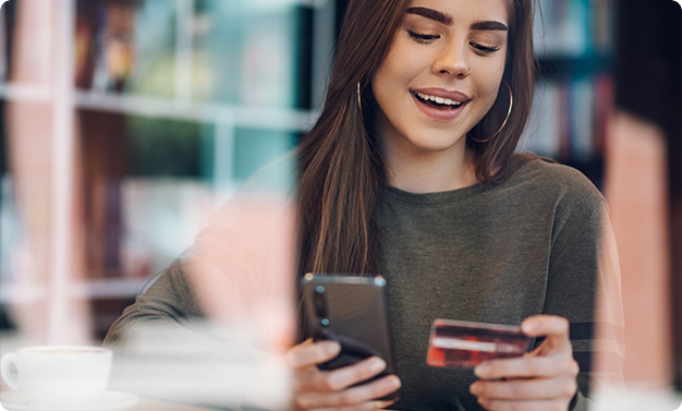 Girl looking at her smartphone