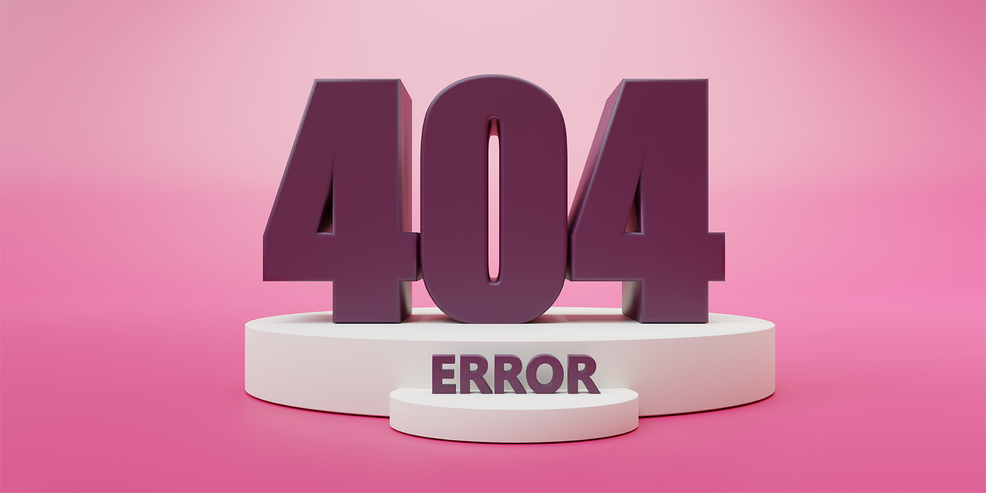 404 Error on a pink background